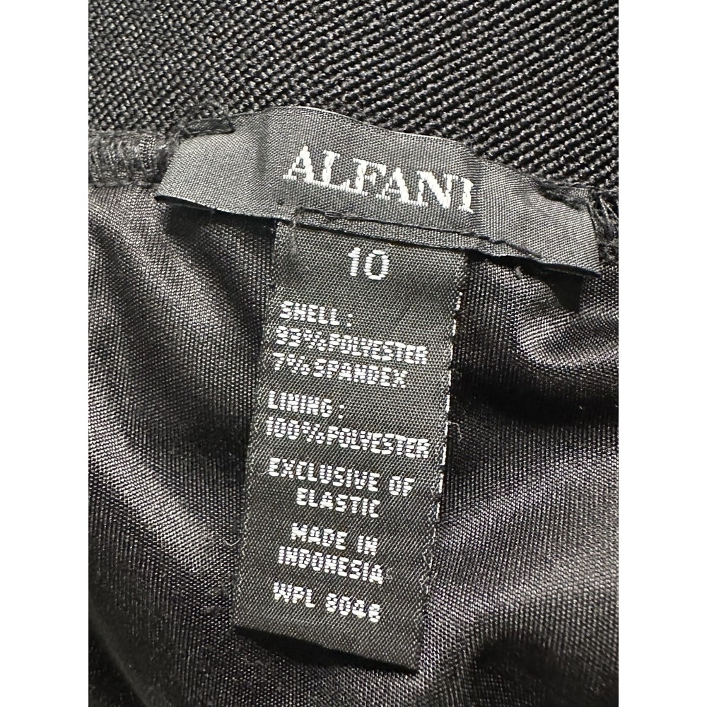 Alfani Skirt Women's Size 10( 32" X 24") Black Below Knee 1/4 Zip Back‎ Straight - Picture 10 of 10
